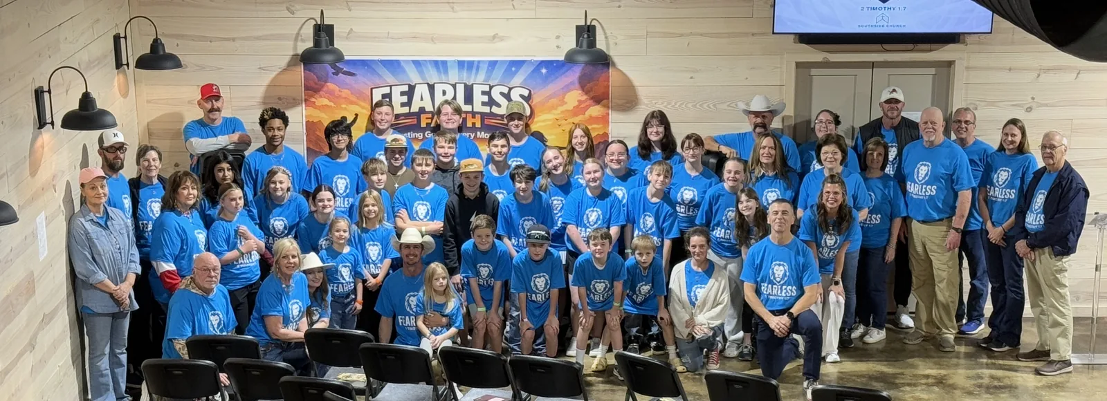Students, parents and members of the congregation together at a Fearless Faith event